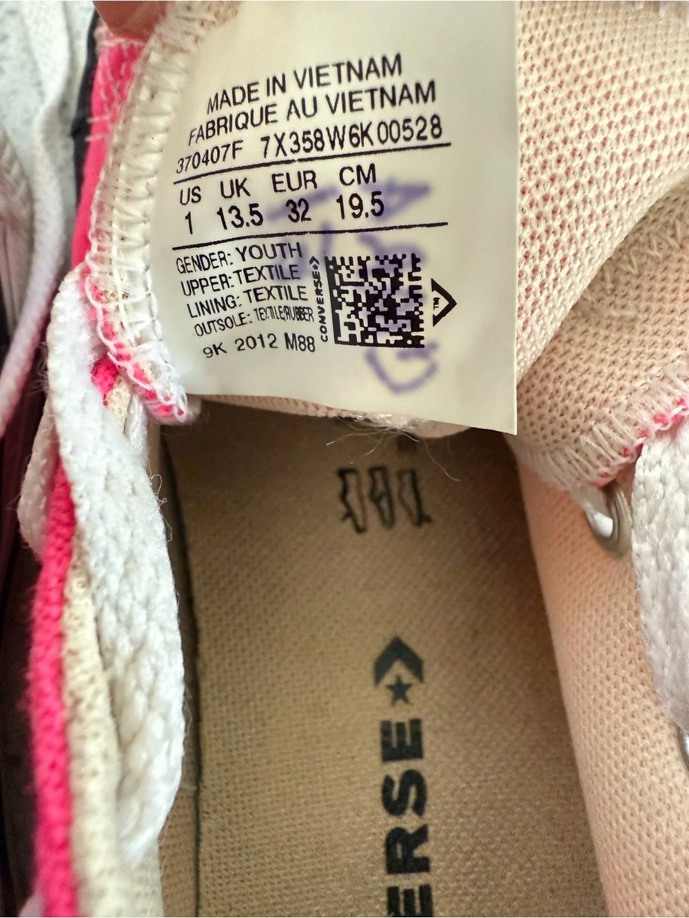 Converse Kids Low Top Canvas Sneakers - Hot Pink